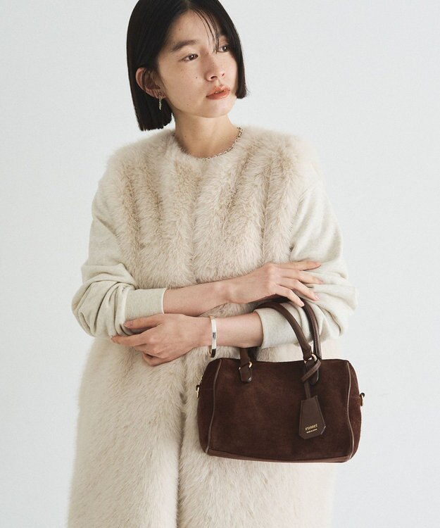russet スエード2WAYミニボストンバッグ(CE-1570-WEB) D.Brown
