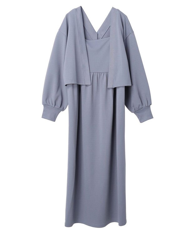 Green Parks ＳＥＴ２点　カーディガン＋ワンピース Sax