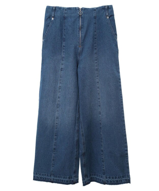 Green Parks ・ＳＵＧＡＲ　ＳＰＯＯＮデニムハイウエストワイドパン Indigo