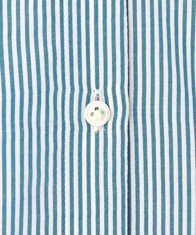 J.PRESS LADIES 【洗える】バイカラーギンガム&ストライプ ブラウス シーブルー系1