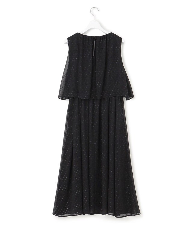 23区 L 【APPLAUDIR】ドットシアークレープ ドレス ブラック系