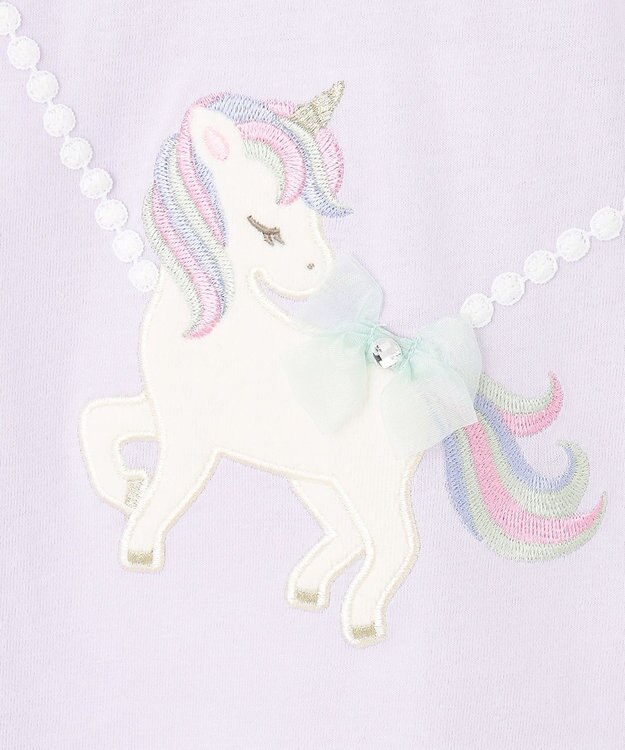 ANY KIDS ユニコーンポシェットTシャツ ラベンダー系