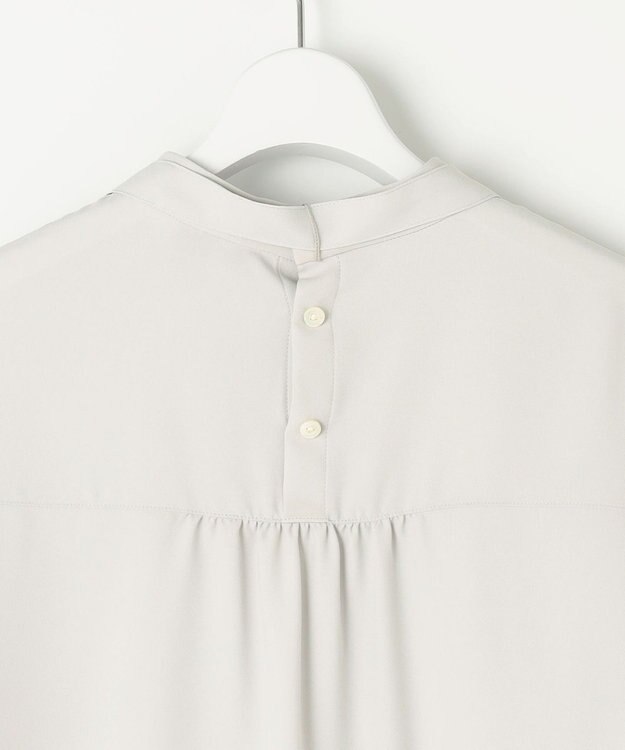 J.PRESS LADIES L 【洗える】ヌーディスバックサテン ボウタイ ブラウス ライトグレー系