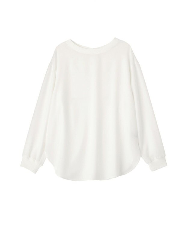 YECCA VECCA 2wayリブMIXジョーゼットブラウス White