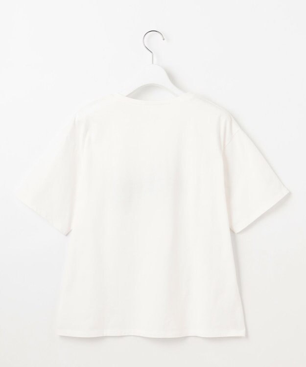 Feroux 【洗える】リボン刺繍 Tシャツ ホワイト系