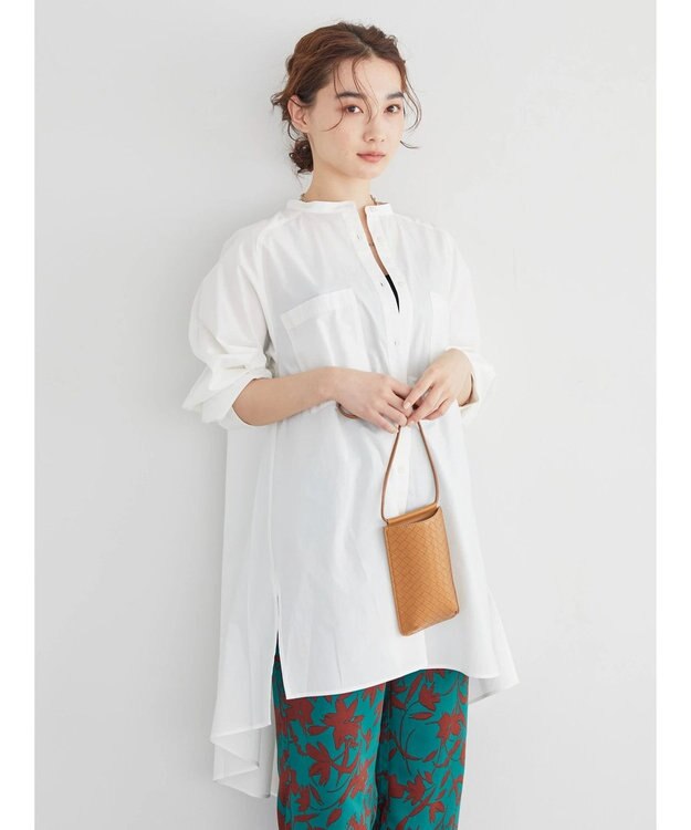 AMERICAN HOLIC ラグランＷポケットオーバーシャツチュニック Off White