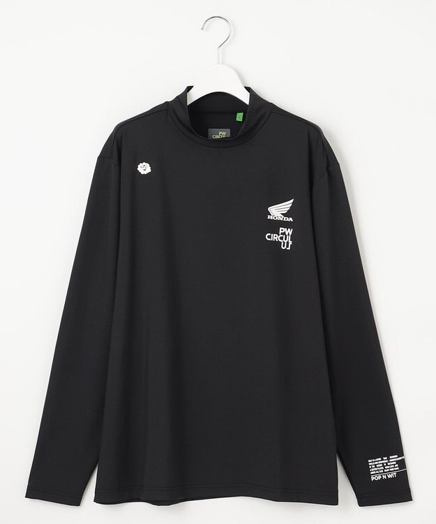 PW CIRCULUS 〈Hondaコラボ〉【UNISEX】 モックネックT ゴルフ ブラック系
