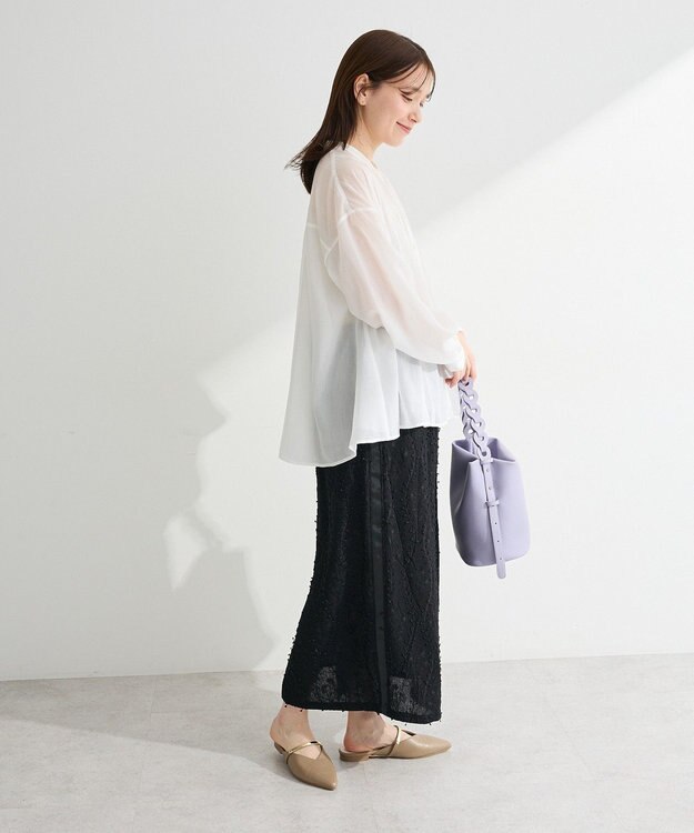 Green Parks フレアラインスキッパーブラウス Off White