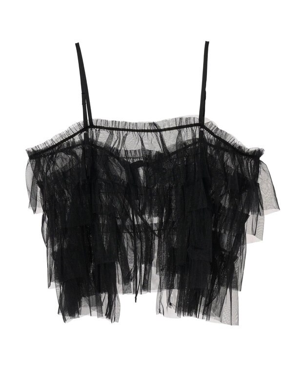 Green Parks ・ＥＬＥＮＣＡＲＥ　ＤＵＥ　２ｗａｙラメチュールフリルキャミ Black