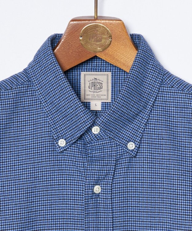 J.PRESS MEN コットンネルハウンドツース シャツ ネイビー系3