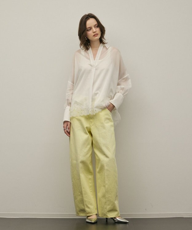 GRACE CONTINENTAL シアースキッパートップ ホワイト