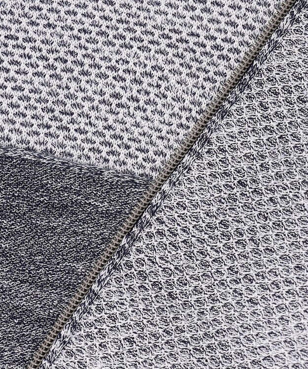 JOSEPH ABBOUD 【イタリア糸×エコ素材・通気性・軽量】スラブギマ×和紙 ニット ブルゾン ブルー系