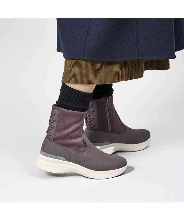 ing <ing>【レイン対応】厚底ストレッチブーツ ダークグレー