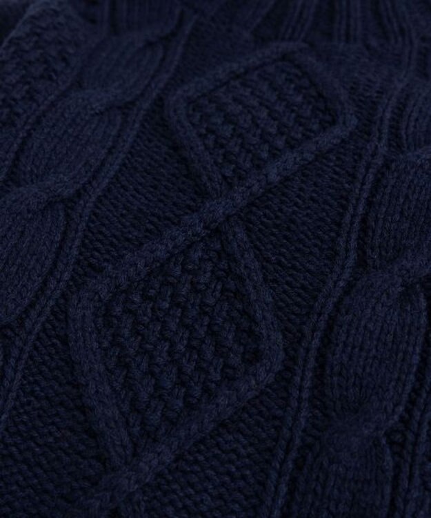 LENO ARAN ONEPIECE　アラン柄ニットワンピース NAVY