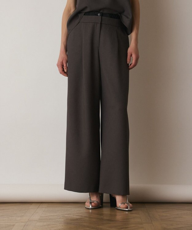 GRACE CONTINENTAL キャミ付レイヤードパンツ チャコール