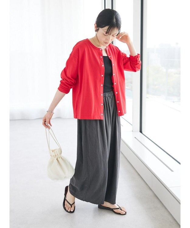 CRAFT STANDARD BOUTIQUE 【キナリノ別注】リネンレーヨンワイドパンツ Charcoal Gray