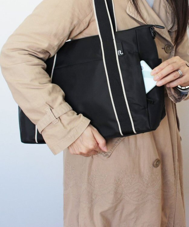 ROOTOTE 1478【撥水・A4サイズ収納】LT.アーキャトル.7ポケッツ-テープ-A 01：ブラック