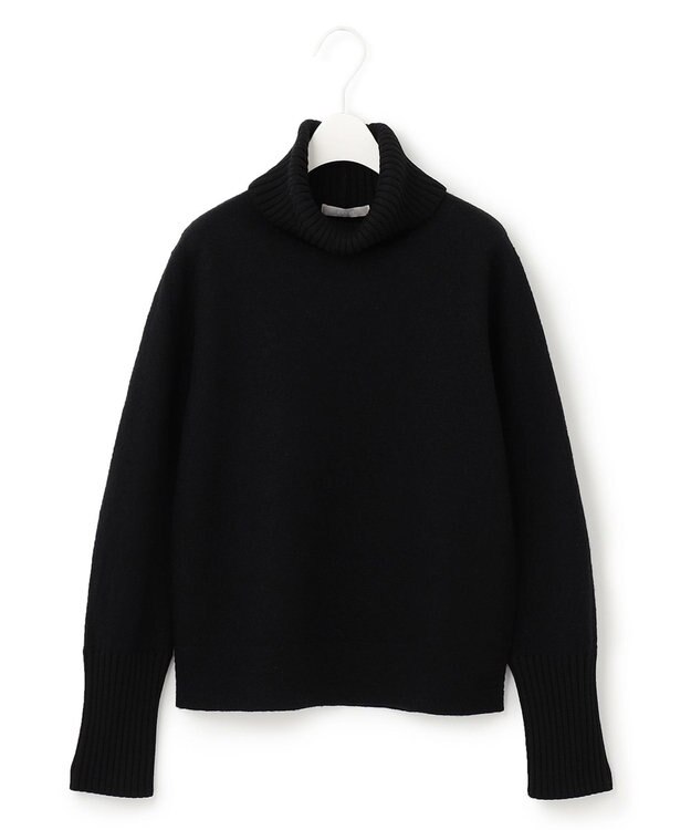 ICB L ミルドウール オフタートルプルオーバー ブラック系