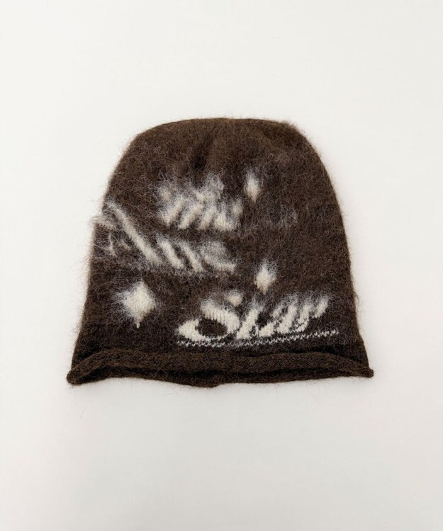 WEGO ロゴジャガードファジービーニー ブラウン