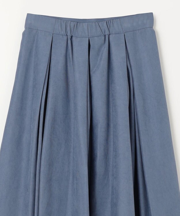 ANY L 【ウエストゴム】ベロアタッチタックスカート ブルー