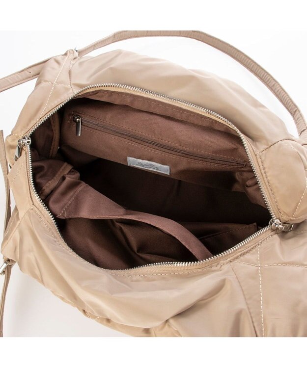 UNBILLION カシュカシュ cachecache / ナイロンキルティング2本手ホーボーバッグ ブラウン