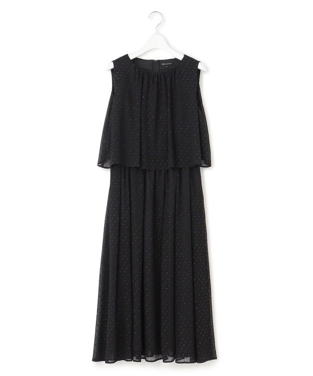 23区 【APPLAUDIR】ドットシアークレープ ドレス ブラック系