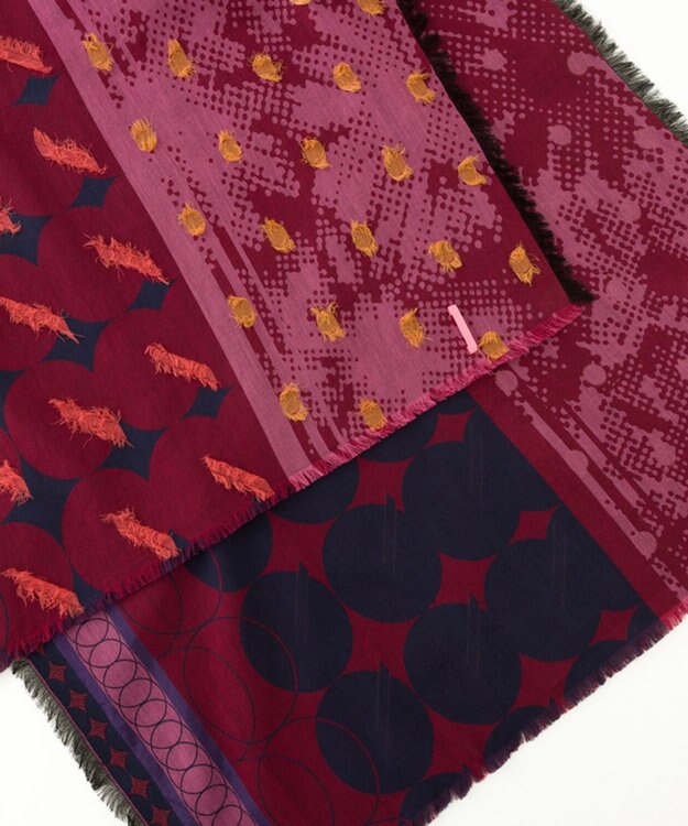 POLS コットン・キュプラ MIXTURE　フサスカーフ レッド