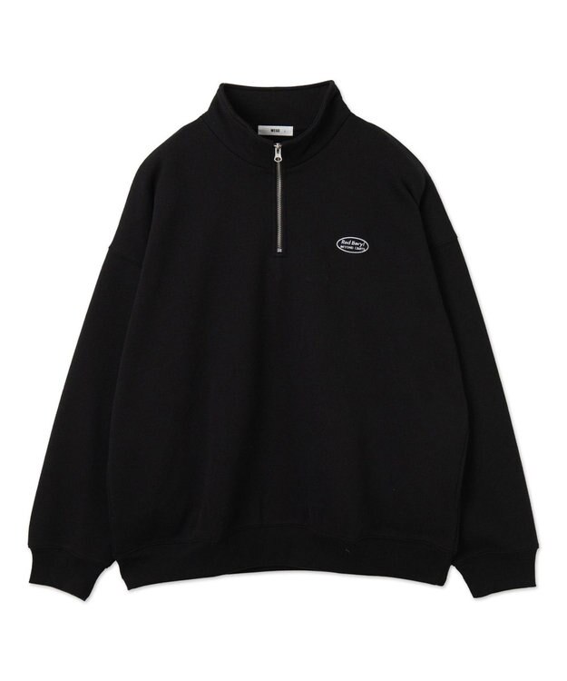 WEGO ワンポイントハーフジッププルオーバー ブラック