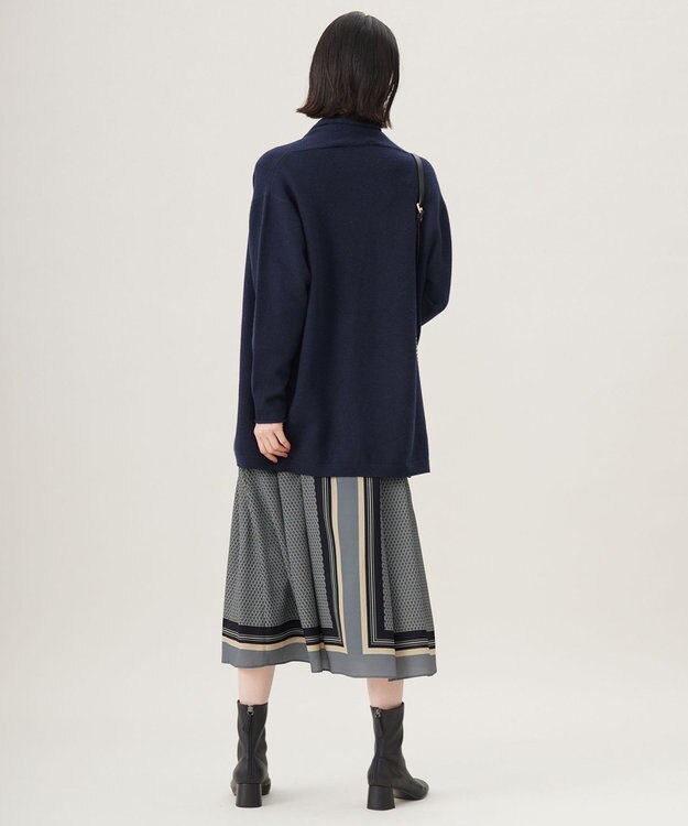 自由区 【洗える】ソフトウールハイゲージ カーディガン ネイビー