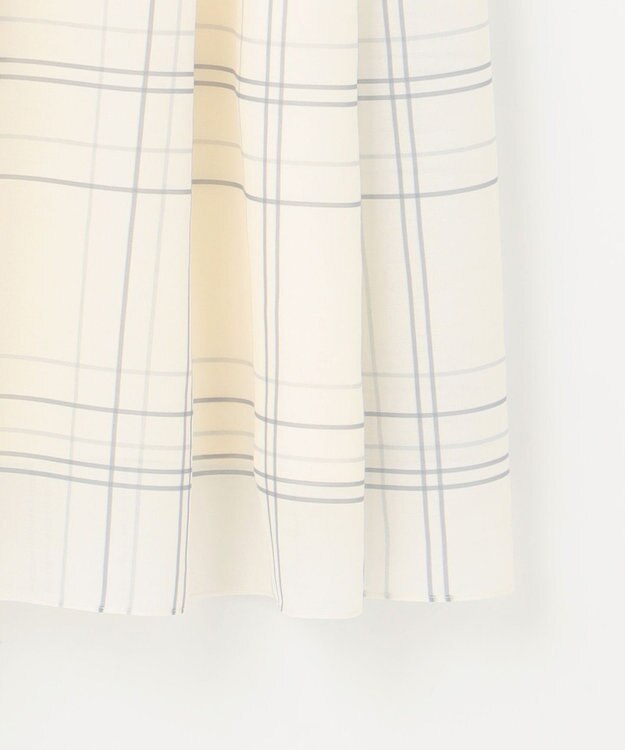 自由区 【SHIHOさん着用・洗える】エアリーウィンドウペンチェックプリント スカート エクリュ×グレー