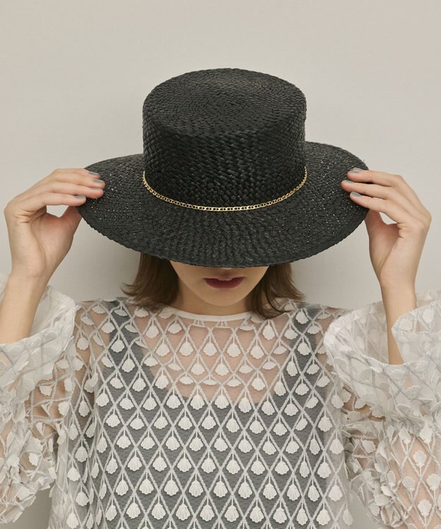 GRACE CONTINENTAL Ferrucio Vecchi チェーンハット ブラック