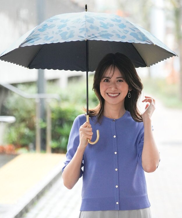 ANY SIS 【WEB・一部店舗限定】遮光ニュアンスフラワー アンブレラ ブルー