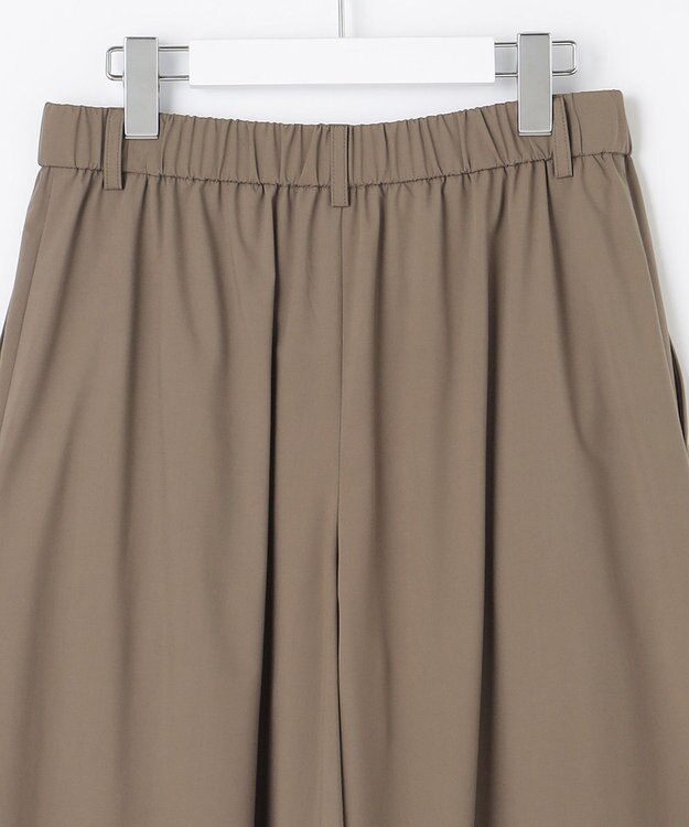 自由区 【XSサイズ～/洗える】ストレッチタイプライター ワイドパンツ ブラウン系