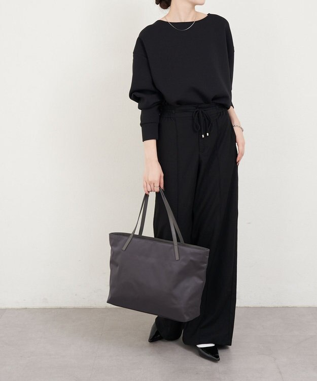 russet 《ファスナーポケット付きショルダーベルト》2wayトートバッグ(SF-266) Charcoal