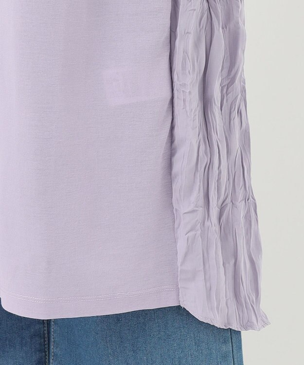 ANY ワッシャーコンビワンピース ライラック系