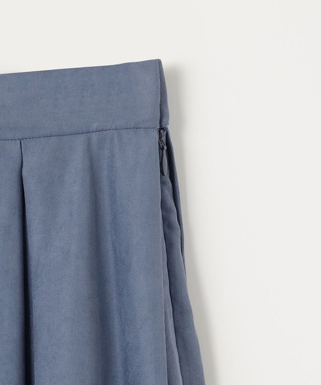 ANY 【ウエストゴム】ベロアタッチタックスカート ブルー