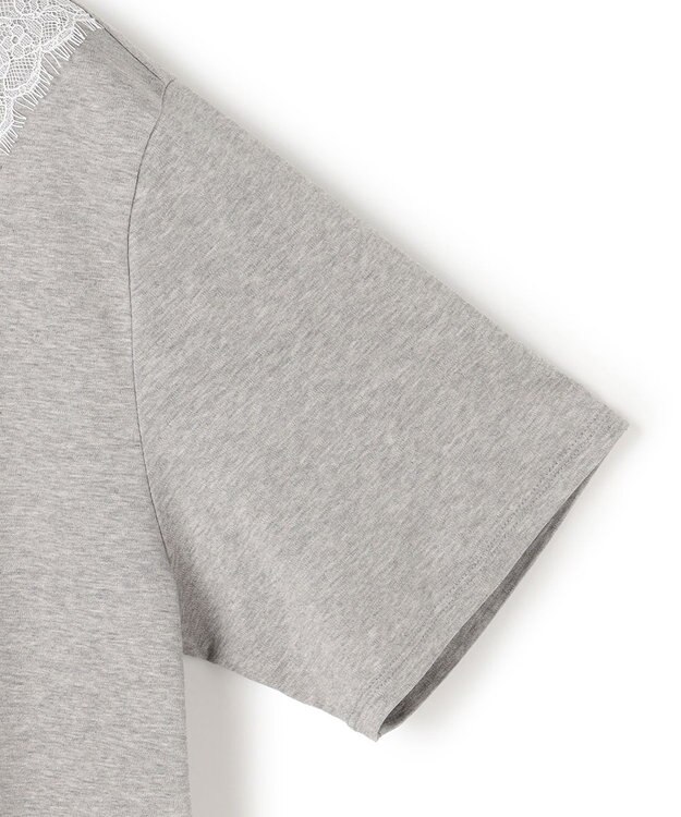 ICB L レースコンビ ロゴTシャツ ライトグレー