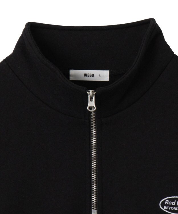 WEGO ワンポイントハーフジッププルオーバー ブラック