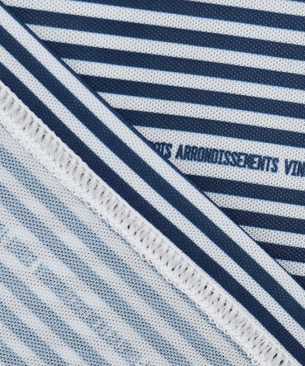 23区GOLF 【MEN】【吸水速乾・UVケア】ボーダー柄 インナーカットソー ネイビー系1