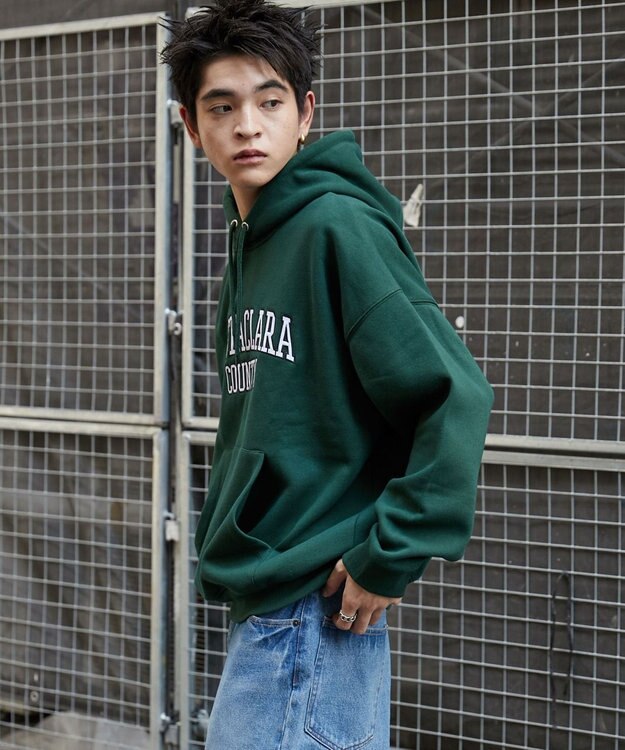 WEGO ワッペンロゴパーカー ダークグリーン