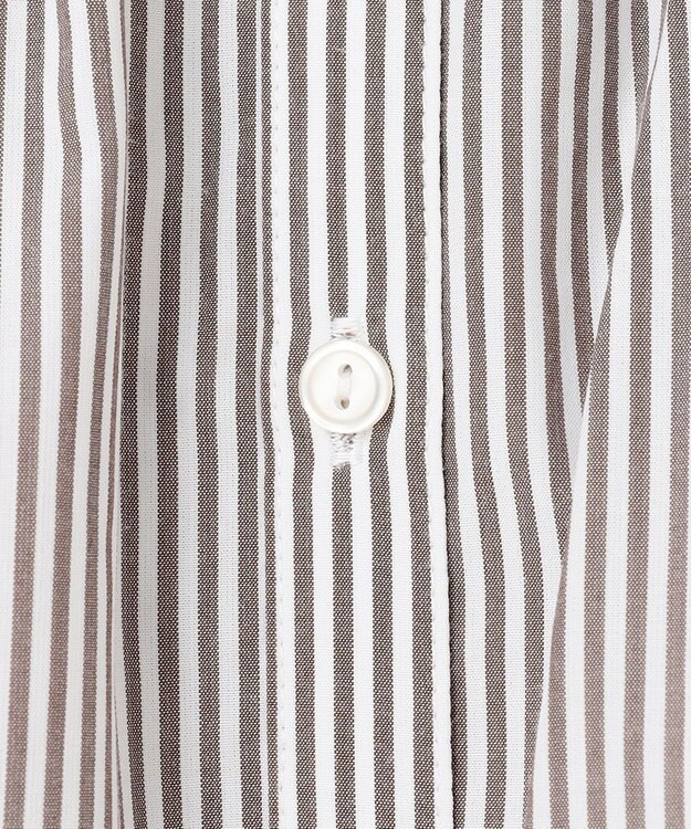 ANY スタンドネックブラウス ブラウンロンスト