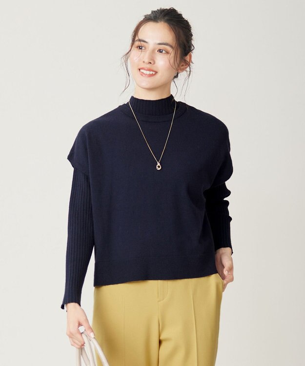 ANY SIS S 【洗える】ニットベストツイン セット ネイビー