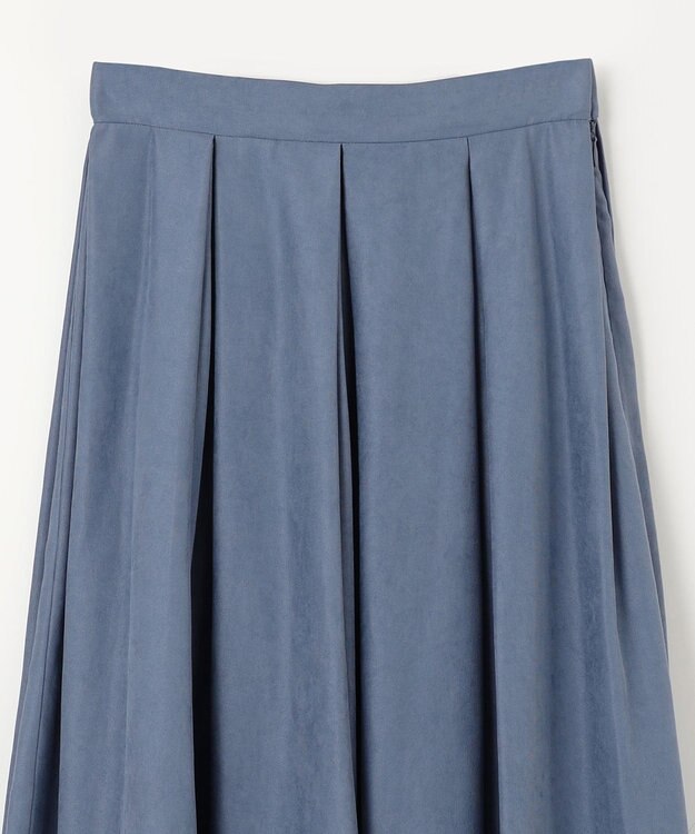 ANY L 【ウエストゴム】ベロアタッチタックスカート ブルー