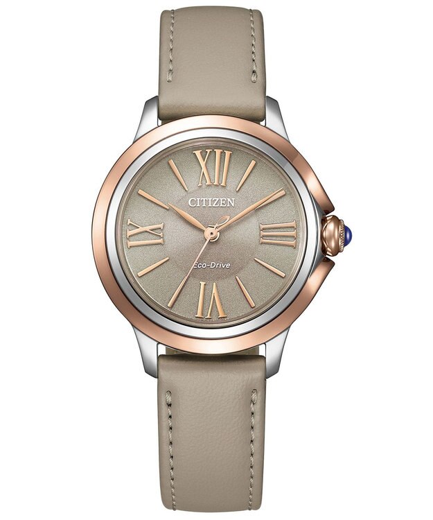 CITIZEN 【上品さと高級感のあるサステナブルウオッチ】電池交換不要 光発電エコ・ドライブ ROUND Collection ピンクゴールド