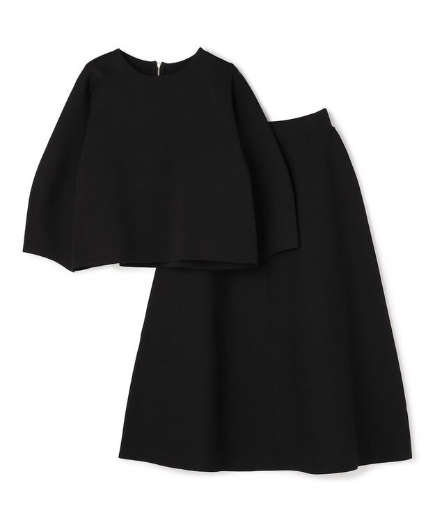 UNFILO BEAUTY FORM KNIT フレアスカート セットアップ ブラック