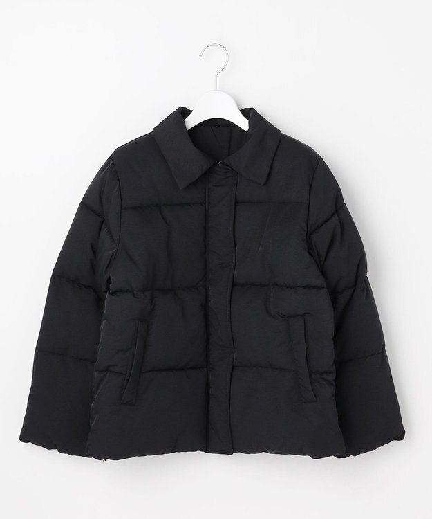 Feroux ファーカラー付き・ダウン見え中綿 ジャケット ブラック系