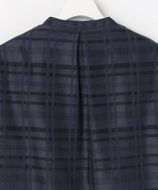 J.PRESS LADIES L シアーチェック カットソー ダルブルー系