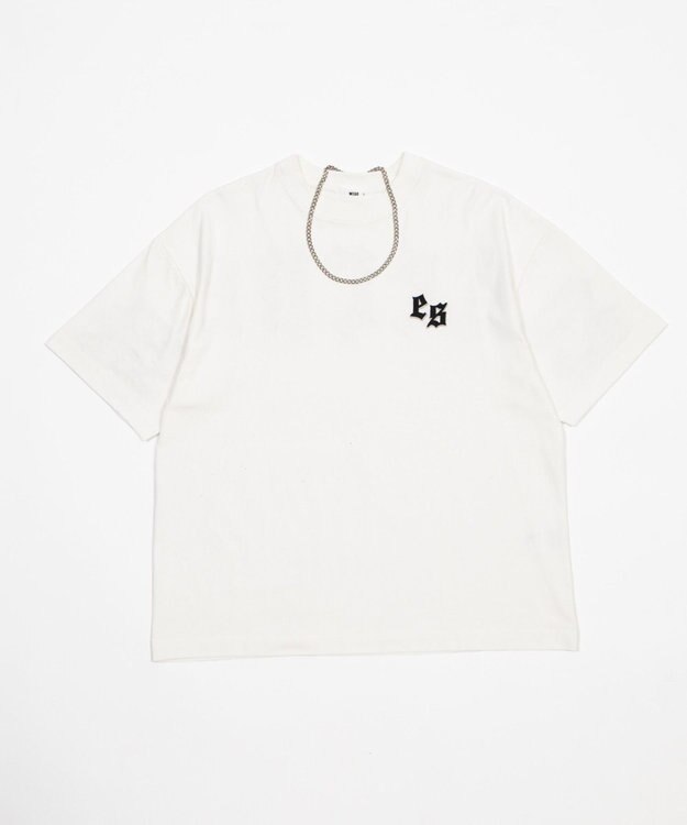 WEGO 【ユニセックス着用ITEM/MLサイズ展開】アクセ付きストレートライングラフィックT（SS） ホワイト