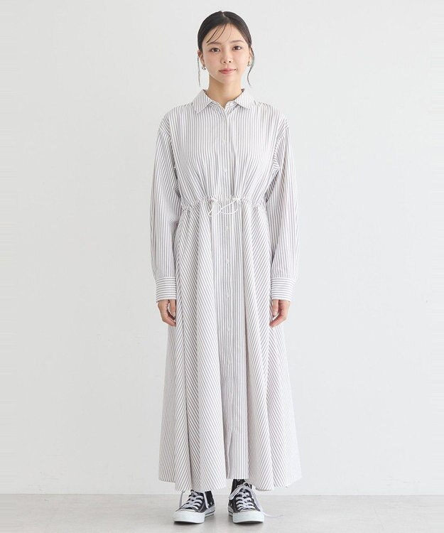 earth music&ecology ドロストシャツワンピース Stripe