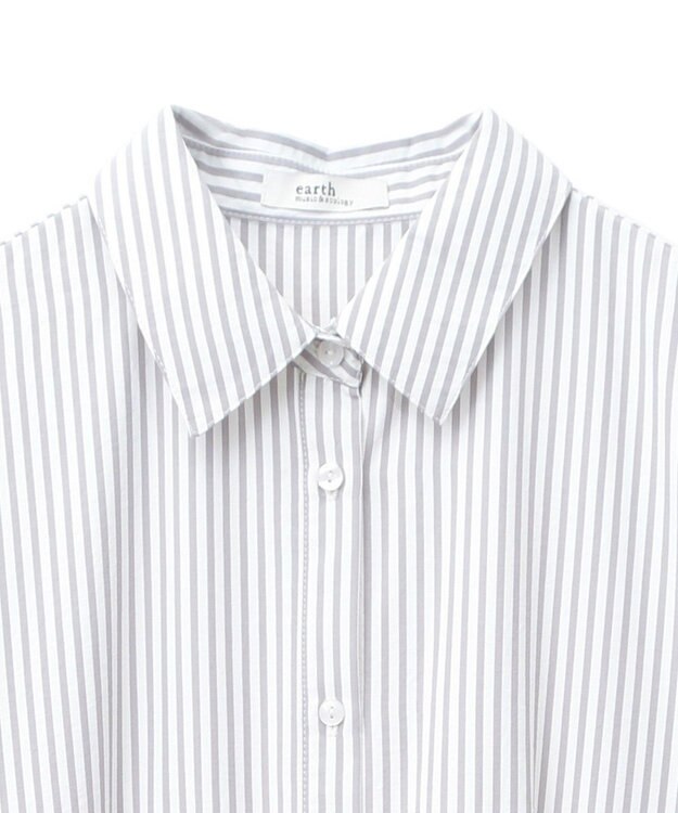 earth music&ecology ドロストシャツワンピース Stripe